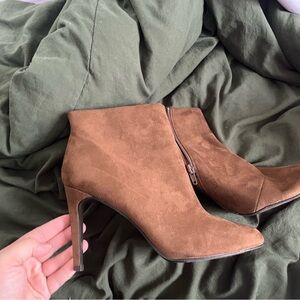 Brown Heel Booties Size 9